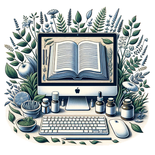 Book and Course Logo 500 Woman with closed eyes holding head in one hand - fatigued.